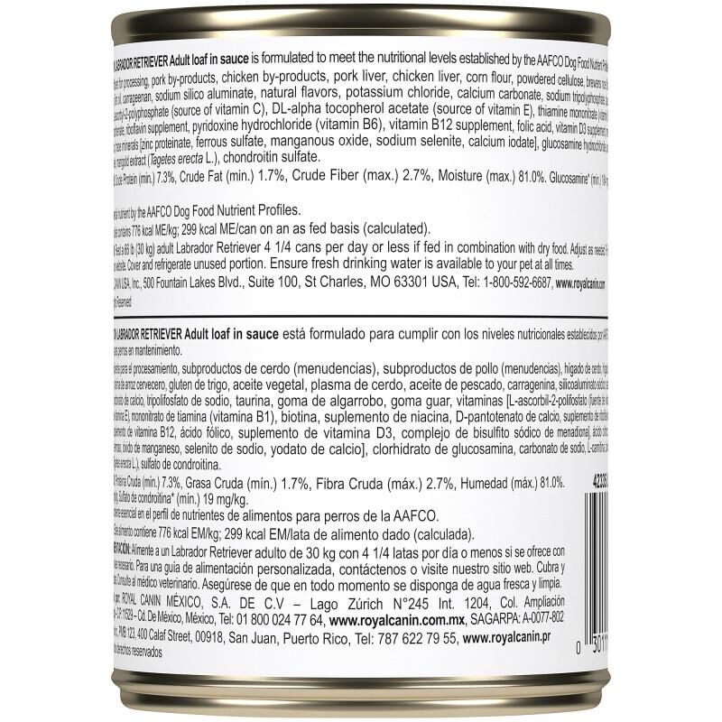 Royal Canin Breed Health Nutrition Labrador Retriever Adult Loaf in Sauce Canned Dog Food, 12 x 13.5 oz cans