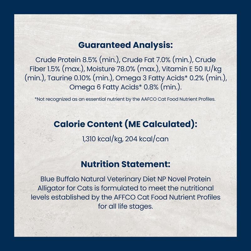 Blue Buffalo Natural Veterinary Diet NP Novel Protein Alligator Cat Food (24 X 5.5 oz) Cans