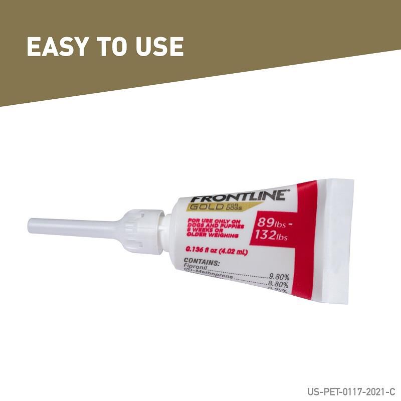 Frontline Gold for Dogs and Puppies 89-132 lbs Red, 6 Month Supply