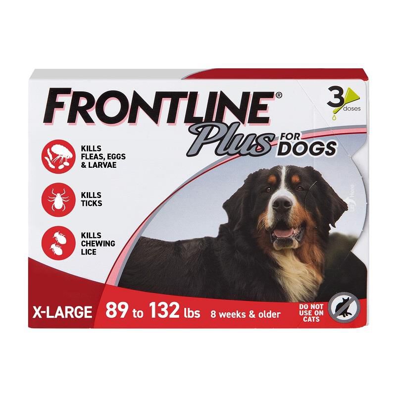 Frontline Plus for Dogs 89 - 132 lbs 3 Month Supply Red