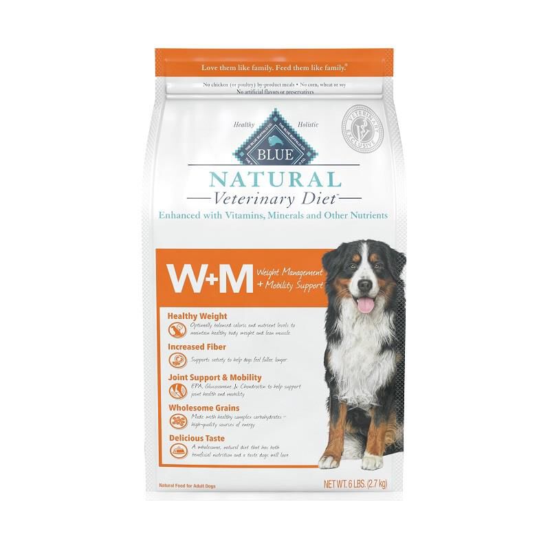 Blue Buffalo Natural Veterinary Diet W+M Weight Management + Mobility Support Dog Food, 6 lbs