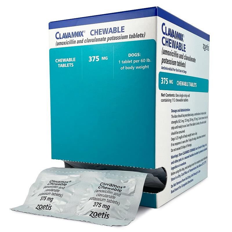 Clavamox Chewable Tablet, 375 mg