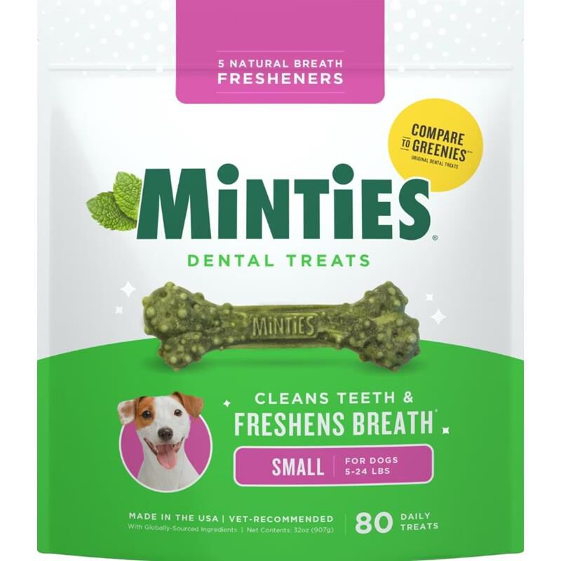 Minties Dental Treats for Tiny/Small Dogs 5-24 lbs 32 Oz