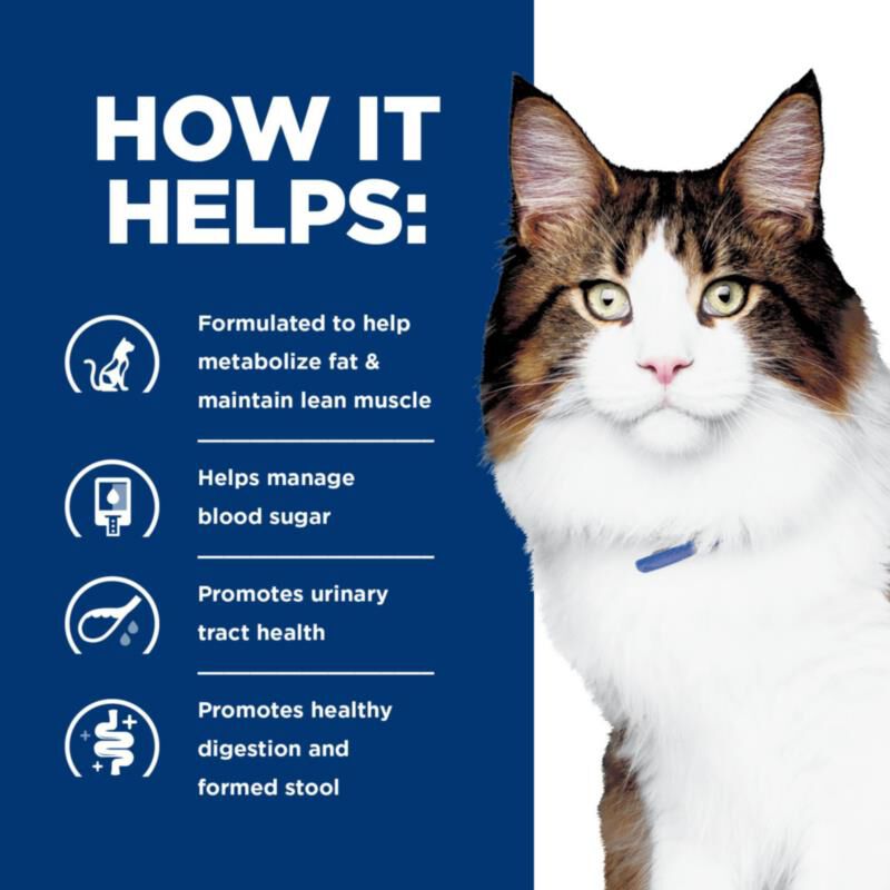 Hill's Prescription Diet w/d Multi-Benefit Digestive/Weight/Glucose/Urinary Management Chicken Flavor Dry Cat Food, 17.6 lbs
