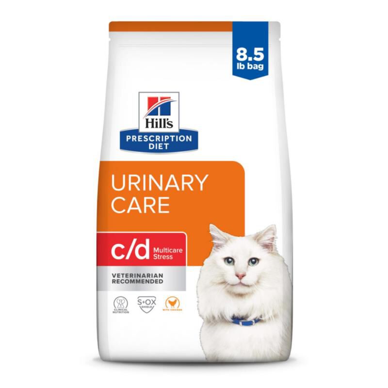 Hill's Prescription Diet c/d Multicare Stress Urinary Care with Chicken Dry Cat Food, 8.5 lb bag