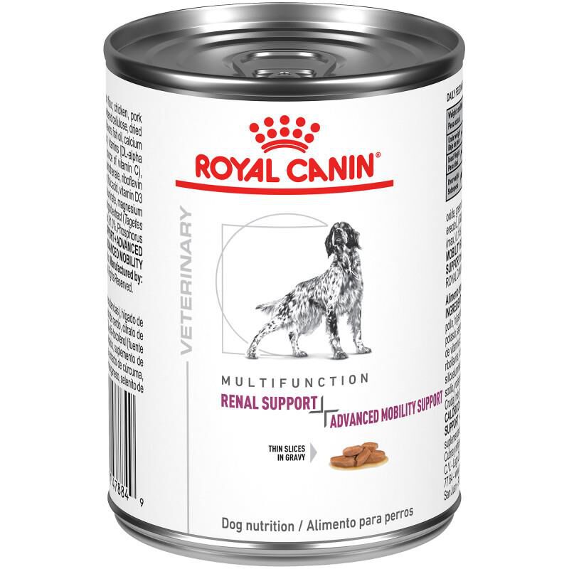 Royal Canin Veterinary Diet Adult Multifunction Renal Support + Advanced Mobility Support Thin Slices in Gravy Canned Dog Food, 24 x 13 oz cans