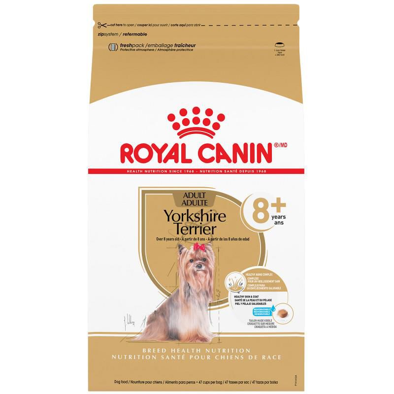 Royal Canin Breed Health Nutrition Yorkshire Terrier Adult 8+ Dry Dog Food, 2.5 lb bag