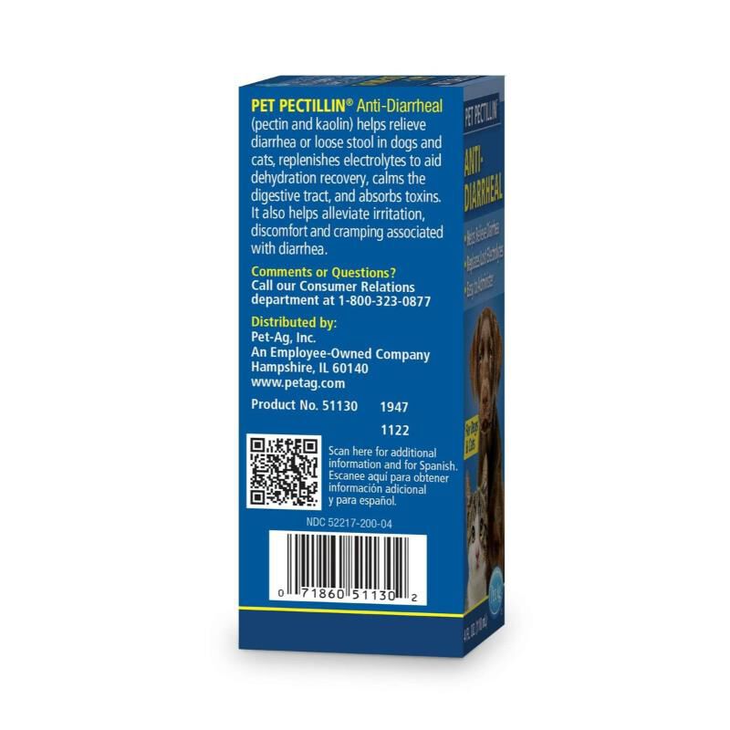 PetAG Pet Pectillin Anti-Diarrheal Medication for Dogs & Cats, 4 oz