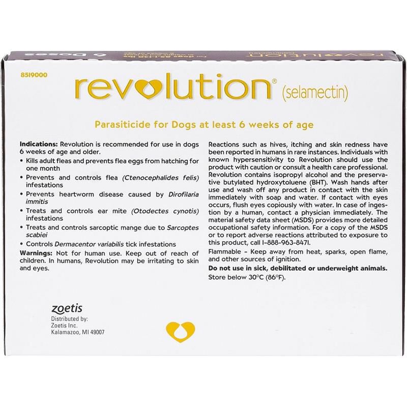 Revolution Topical for Dogs 85.1-130 Plum, 6 Month Supply