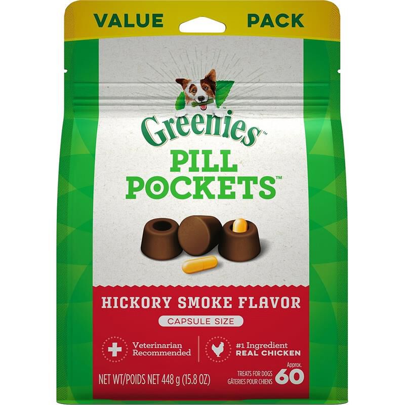 Greenies Pill Pockets Dog Treats, Capsule Size, 60 Count