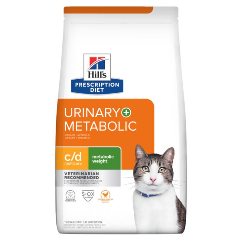 Hill's Prescription Diet c/d Multicare + Metabolic Weight Chicken Flavor Dry Cat Food, 12 lbs