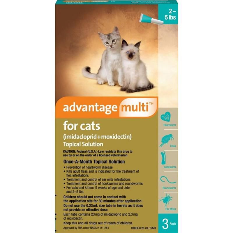 Advantage Multi for Cats 2-5lbs Turquoise, 3 Month Supply