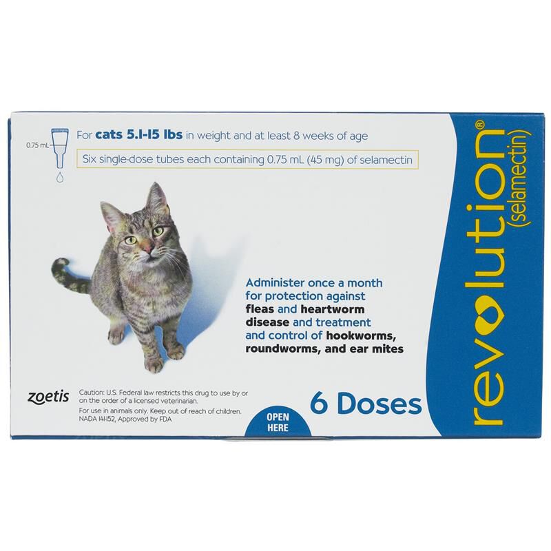 Revolution Topical for Cats 5.1-15 lbs Blue, 6 Month Supply