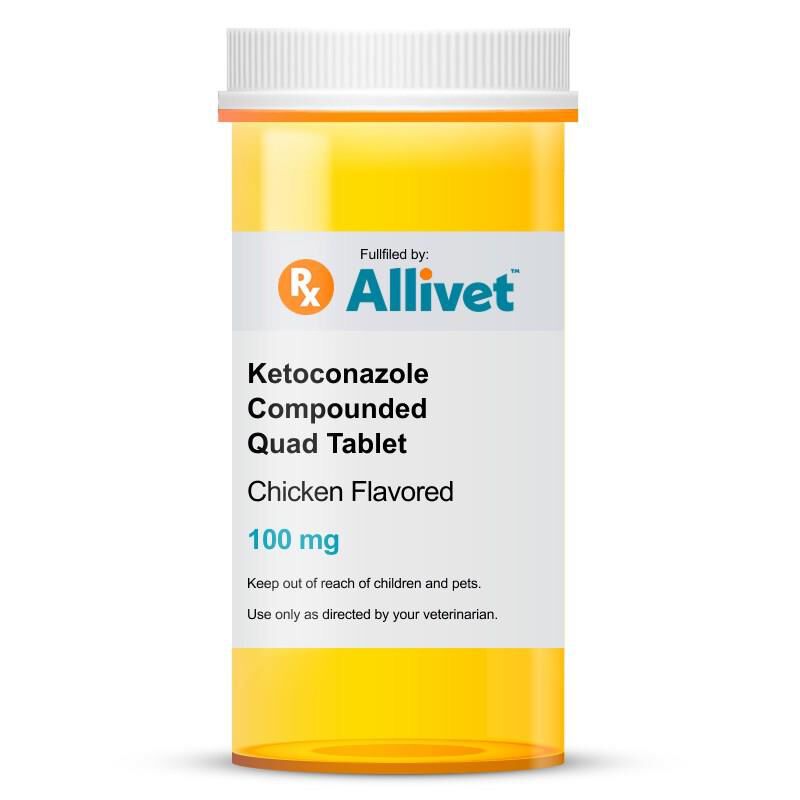 Ketoconazole Compounded Quad Tablet Chicken Flavored, 100 mg