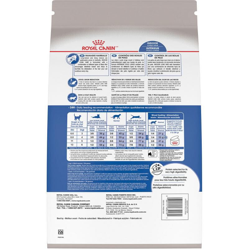 Royal Canin Feline Health Nutrition Indoor Long Hair Adult Dry Cat Food, 6 lb bag