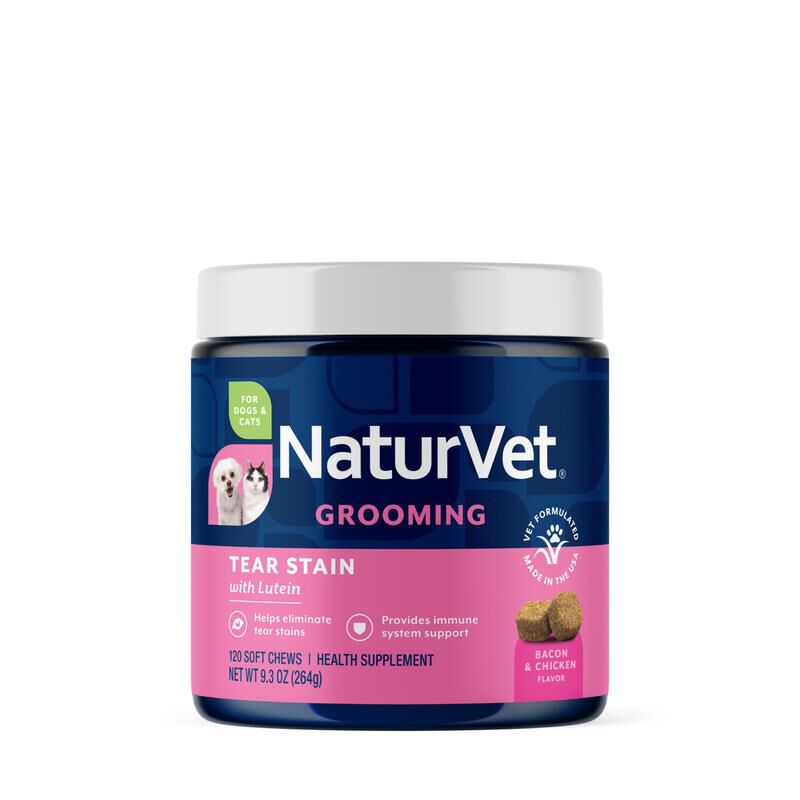 NaturVet Tear Stain Plus Lutein Soft Chews for Dogs and Cats 120 ct