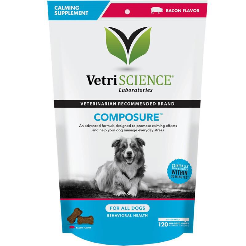 VetriScience Composure Calming Supplement for Dogs, 120 BiteSized Chews