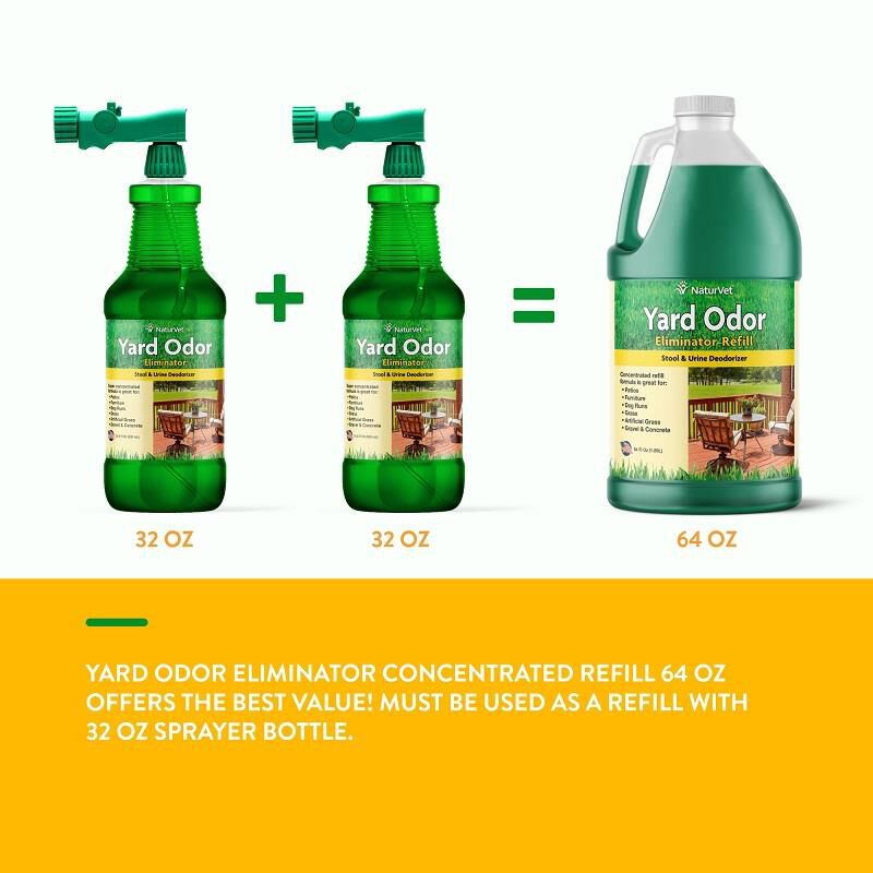 NaturVet Yard Odor Eliminator Stool and Urine Deodorizer Refill, 64 oz