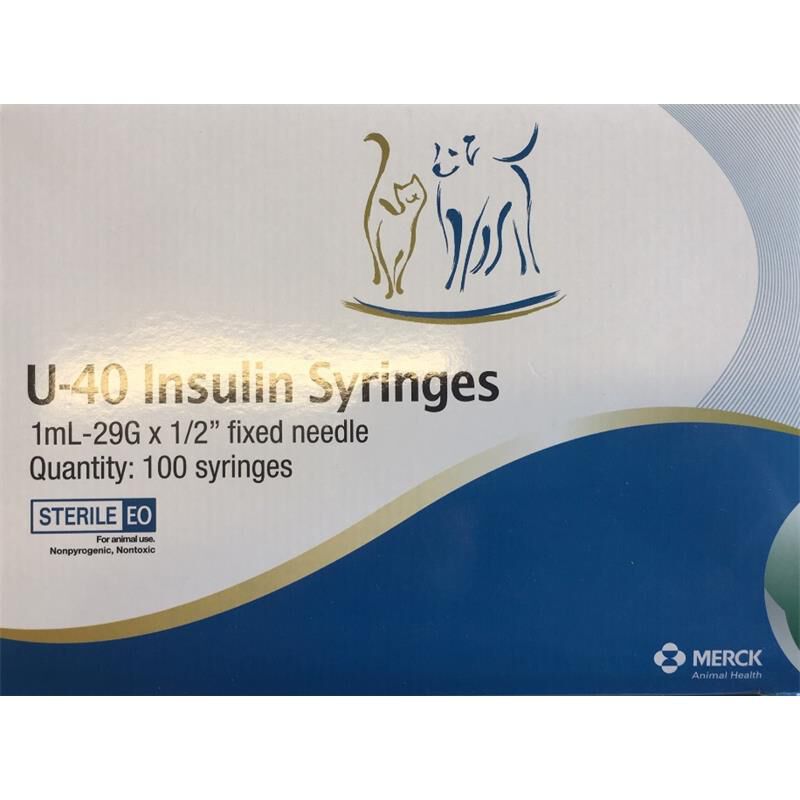 U-40 Insulin Syringes 29g x 1 cc, Box of 100 Needle 0.5 inch