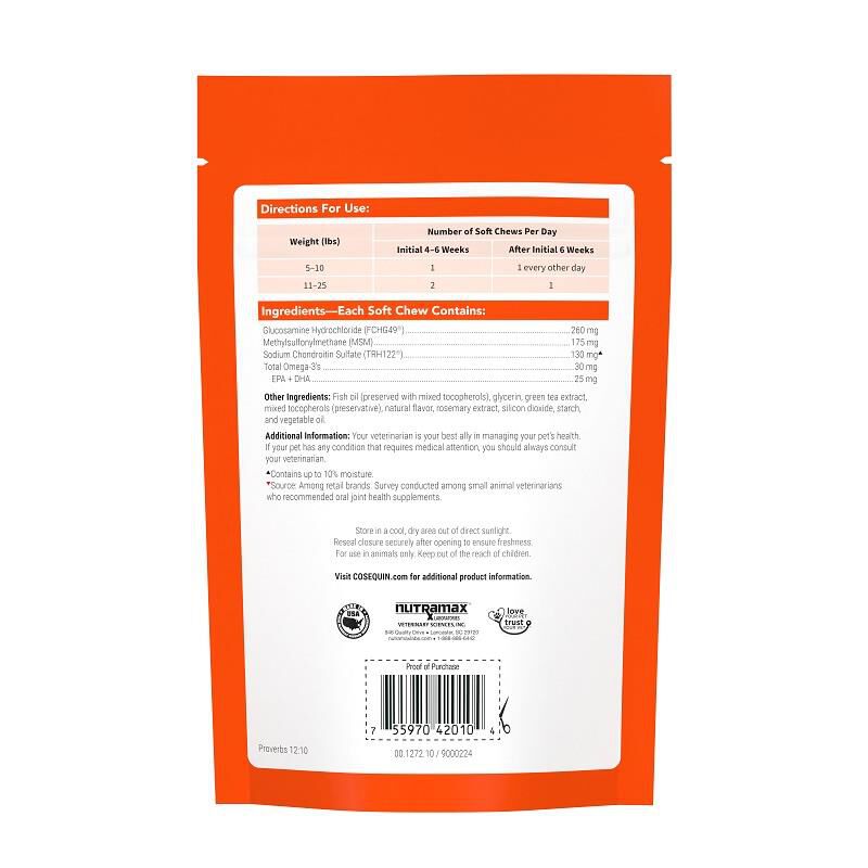 Cosequin Soft Chews Maximum Strength with MSM Plus Omega 3s for Dogs Minis 45 Count