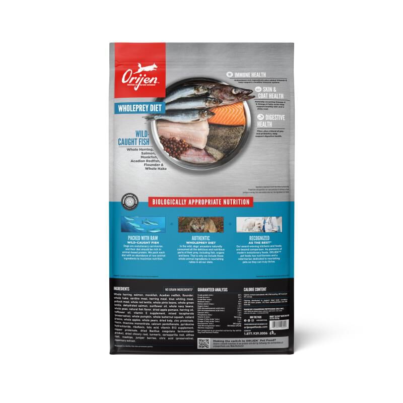 Orijen Six Fish Biologically Appropriate Fresh Fish & Sea Vegetables Dry Dog Food, 23.5 lb. Bag