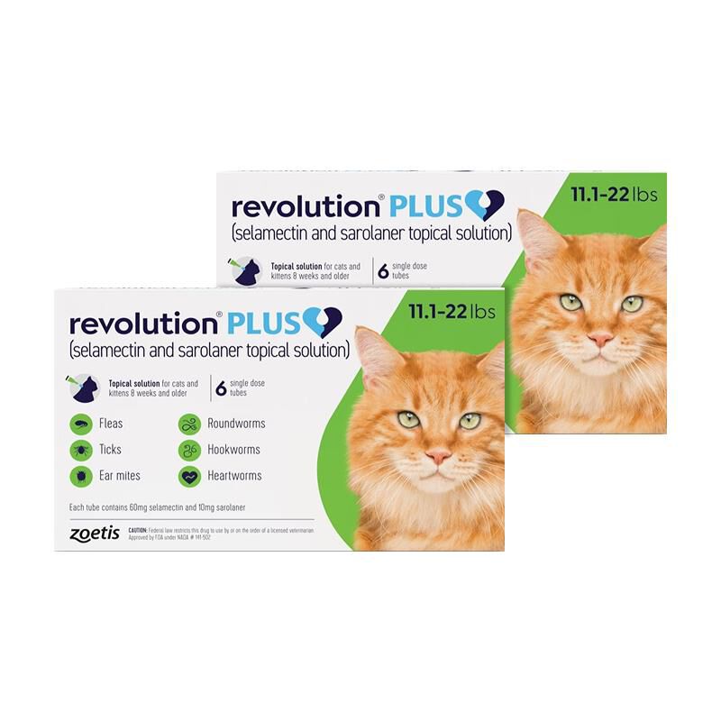 Revolution Plus for Cats 11.1-22 lbs Green, 12 Month Supply