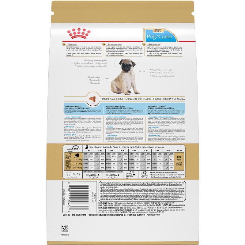 Royal Canin Breed Health Nutrition Pug Puppy Dry Dog Food, 2.5 lb bag