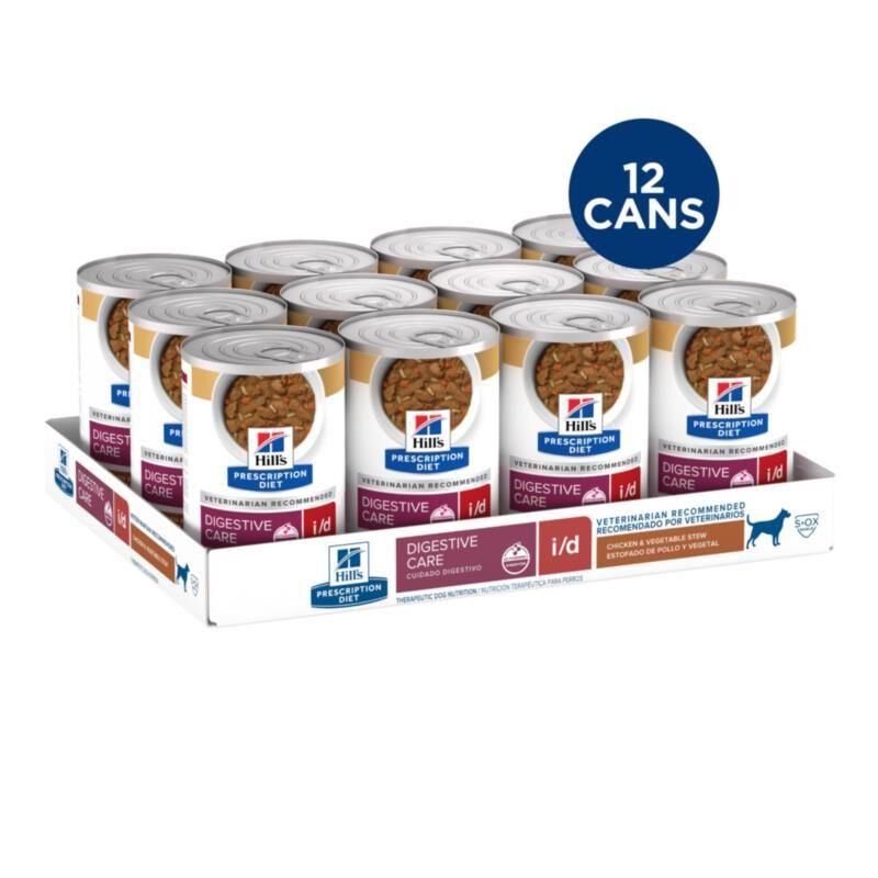 Hill's Prescription Diet i/d Digestive Care Chicken & Vegetable Stew Canned Dog Food, 12 x 12.5 oz cans