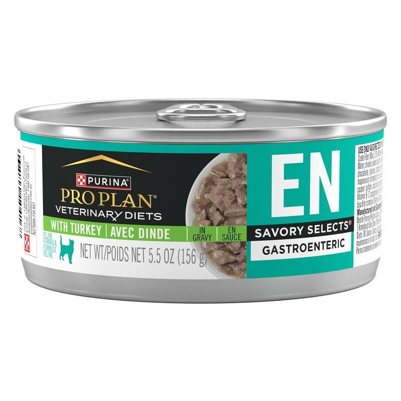 Purina Pro Plan Veterinary Diets EN Gastroenteric Savory Selects with Turkey in Gravy Wet Cat Food, 24 x 5.5 oz cans