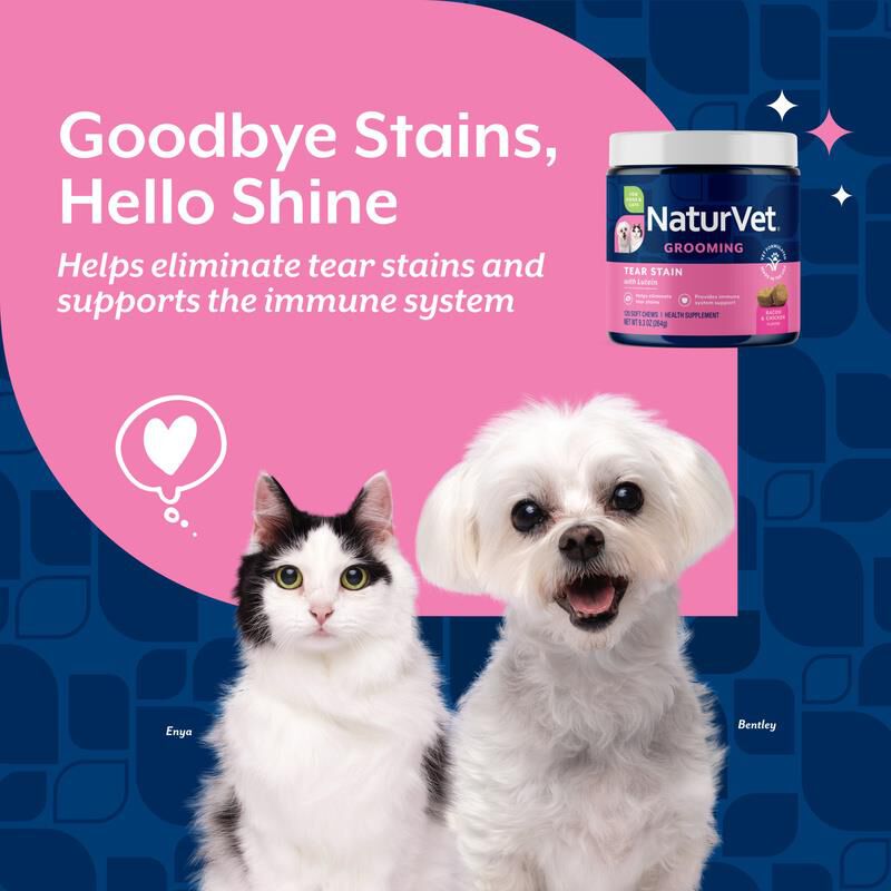 NaturVet Tear Stain Plus Lutein Soft Chews for Dogs and Cats 120 ct