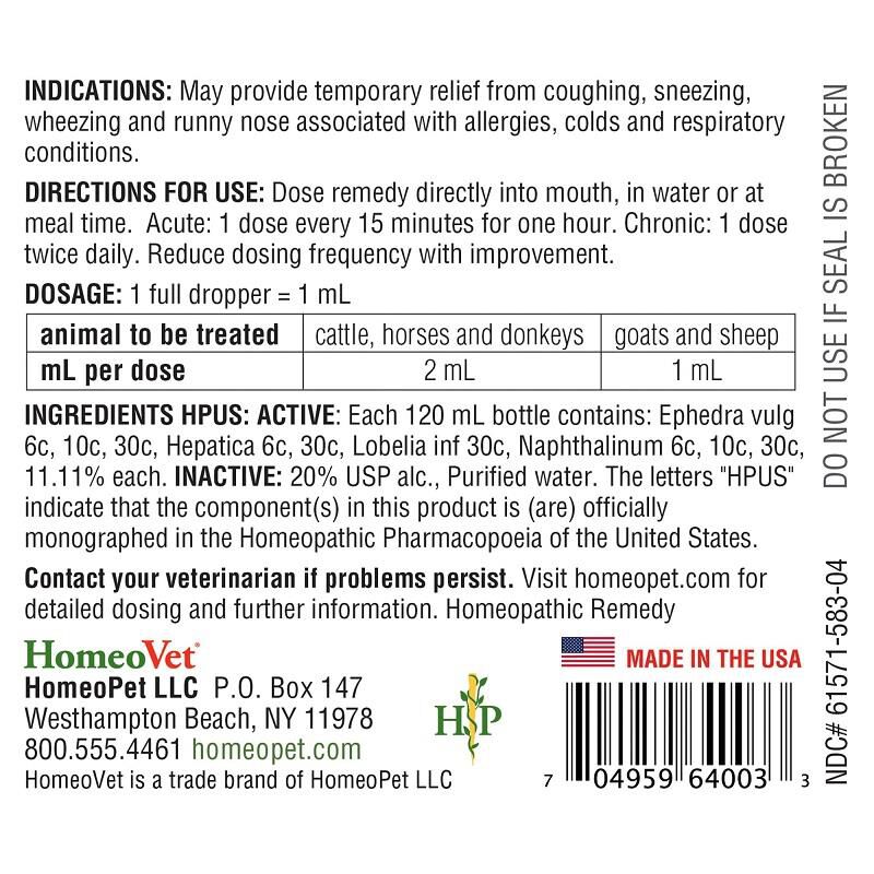 Equiopathics Asthma and Allergy for Horses Equine Medicine Allivet