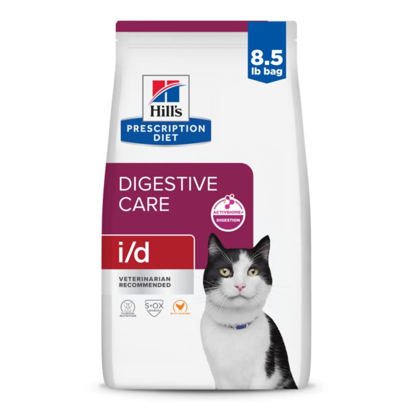 Hill's Prescription Diet i/d Digestive Care Chicken Flavor Dry Cat Food, 8.5 lb bag