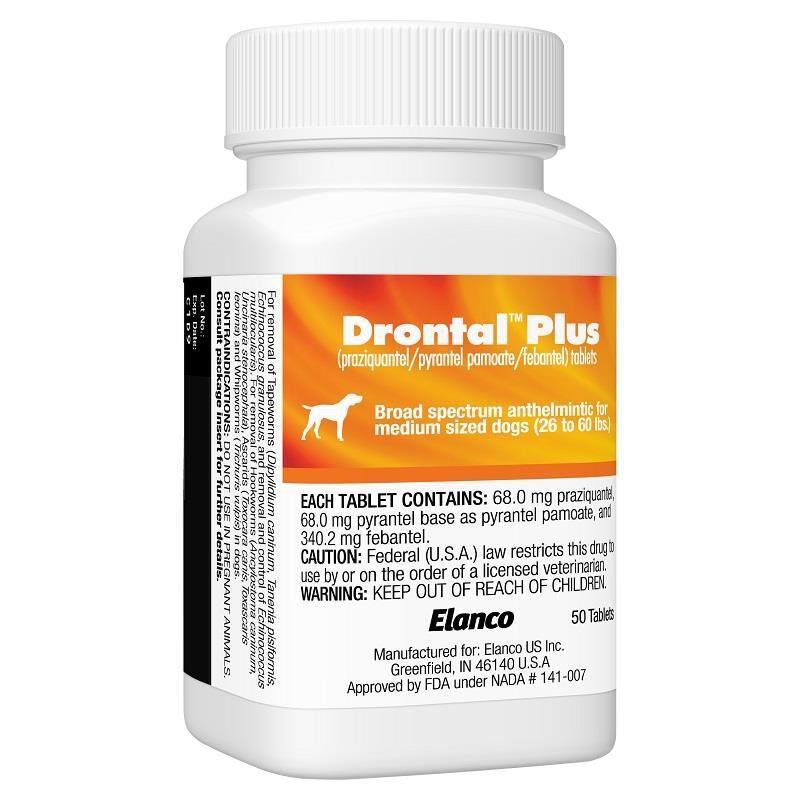 Buy Drontal Plus flavoured worming tablets for dogs and puppies