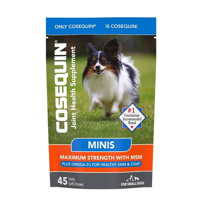 Cosequin Minis Joint Supplement for Small Dogs, Max Strength w/MSM plus Omega-3's, 45 Soft Chews