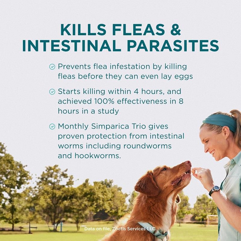 Simparica Trio Chewable Tablets for Dogs 2.8-5.5 lbs Gold, 1 Month Supply