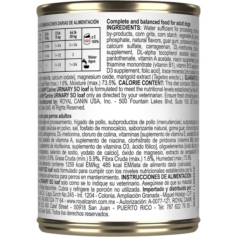 Royal Canin Veterinary Diet Adult Urinary SO Loaf in Sauce Canned Dog Food, 6 x 13.5 oz cans