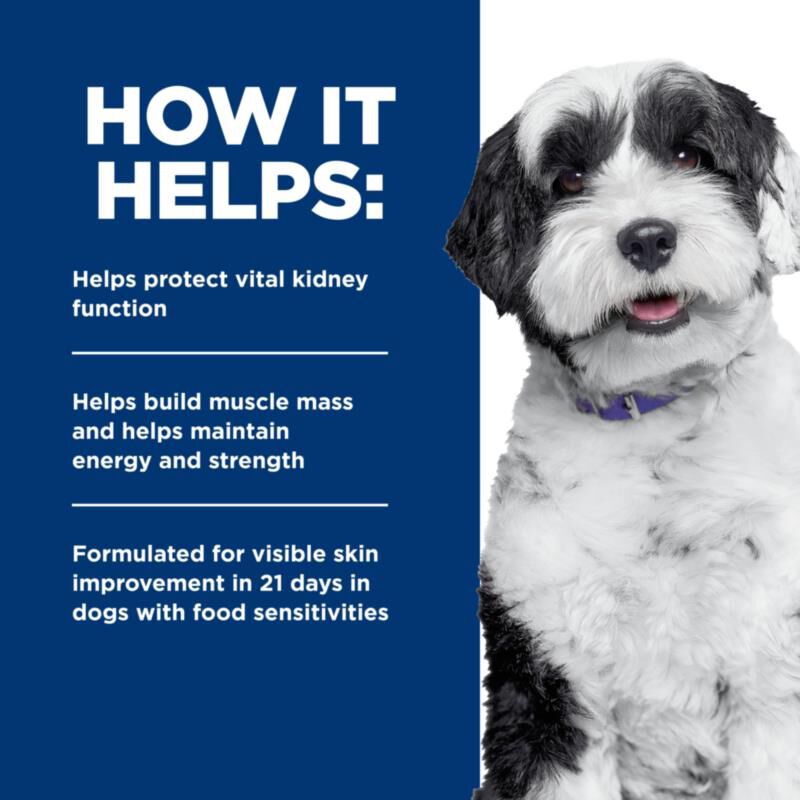 Hill's Prescription Diet k/d Kidney Care + Derm Complete Rice & Egg Entree Dry Dog Food, 14.3 lb bag