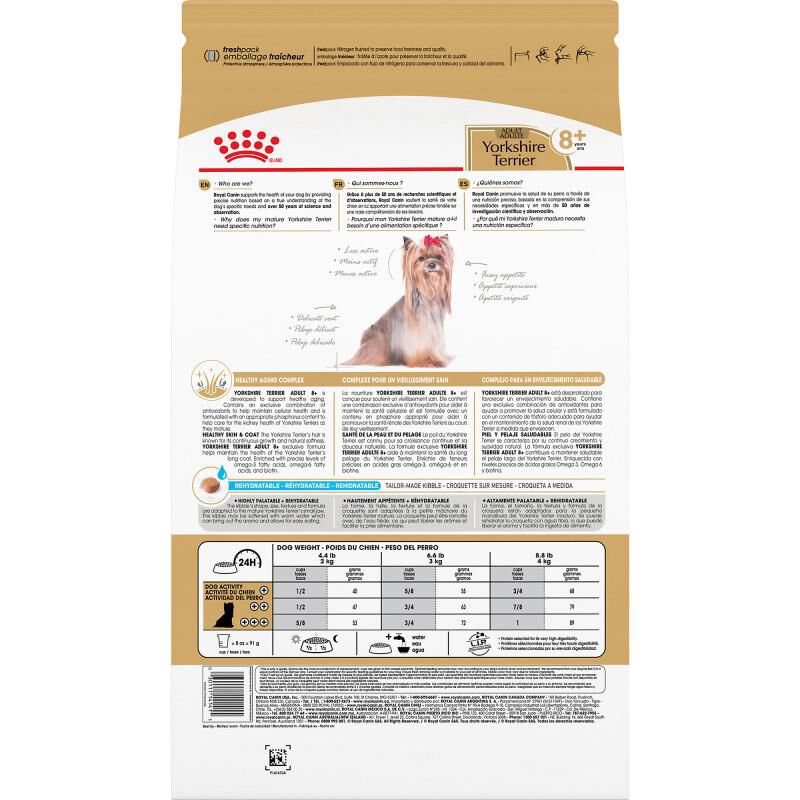 Royal Canin Breed Health Nutrition Yorkshire Terrier Adult 8+ Dry Dog Food, 2.5 lb bag