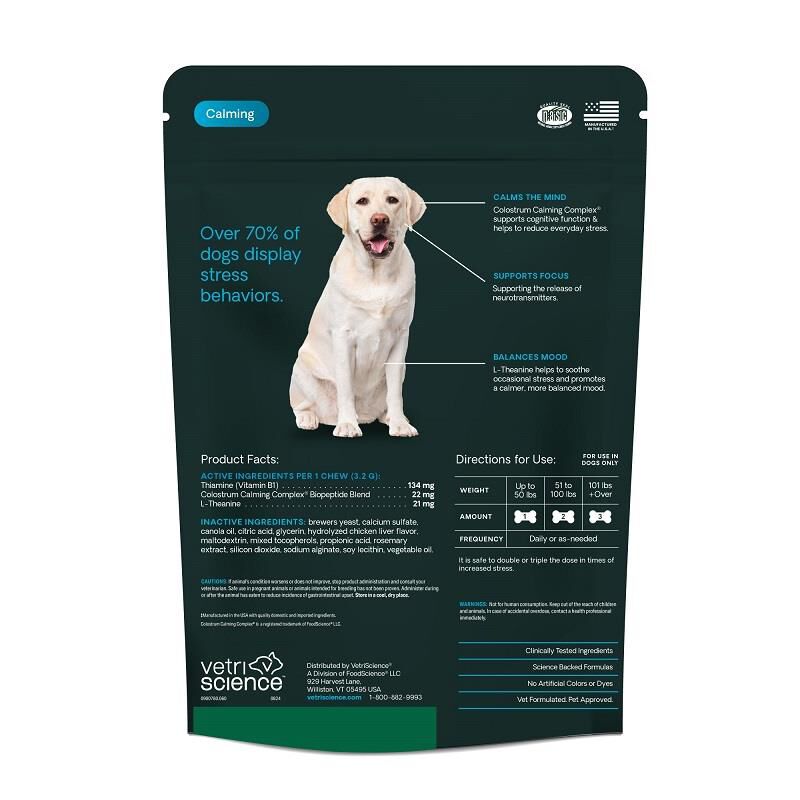 VetriScience Composure Calming Calm & Confident Supplement for Dogs, 120 Soft Chews Peanut Butter Flavor
