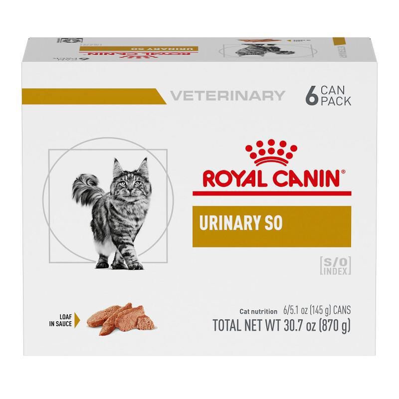 Royal Canin Veterinary Diet Adult Urinary SO Loaf in Sauce Canned Cat Food, 6 x 5.1 oz cans