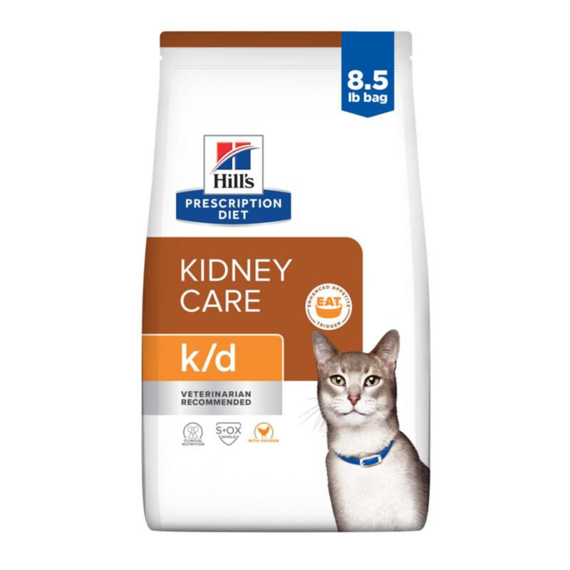 Hill's Prescription Diet k/d Kidney Care with Chicken Dry Cat Food, 8.5 lb bag