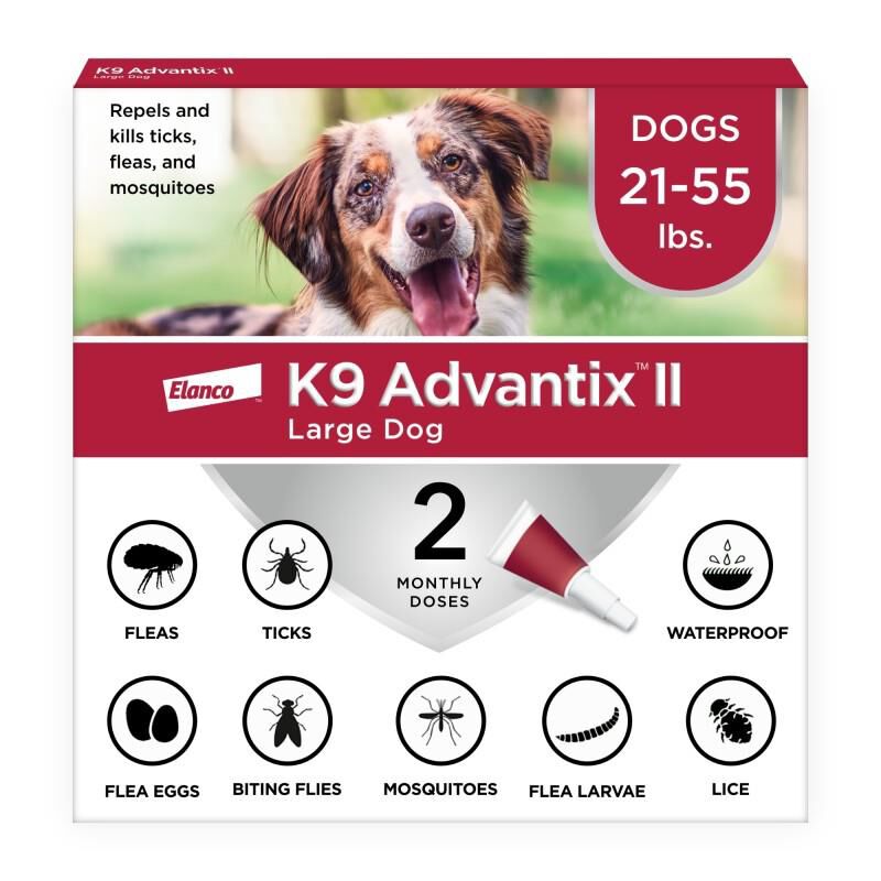 K9 Advantix II for Dogs 21 - 55 lbs Red, 2 Month Supply