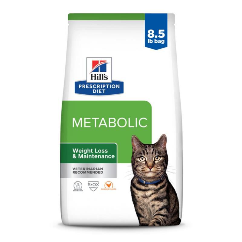 Hill's Prescription Diet Metabolic Weight Management Chicken Flavor Dry Cat Food, 8.5 lb bag