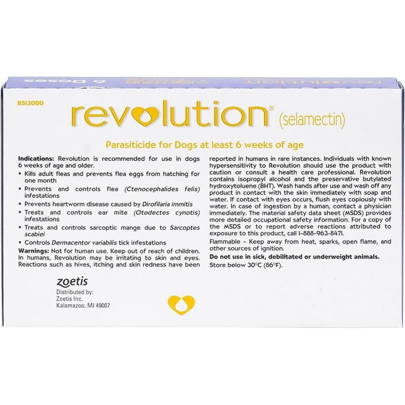 Revolution Topical for Dogs 5.1-10 Purple, 6 Month Supply