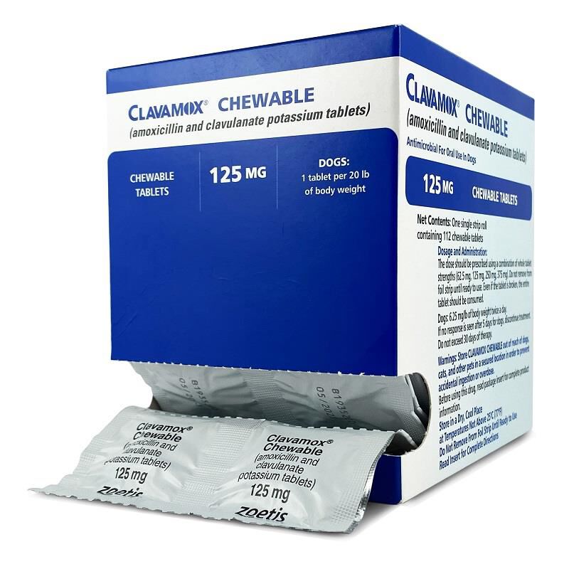 Clavamox Chewable Tablet, 125 mg