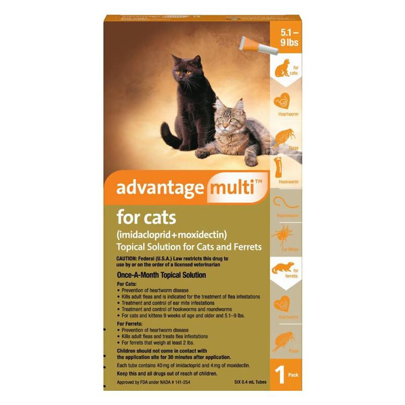 Advantage Multi for Cats 5.1-9 lbs Orange, 1 Month Supply