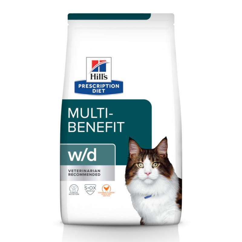 Hill's Prescription Diet w/d Multi-Benefit with Chicken Dry Cat Food, 17.6 lbs