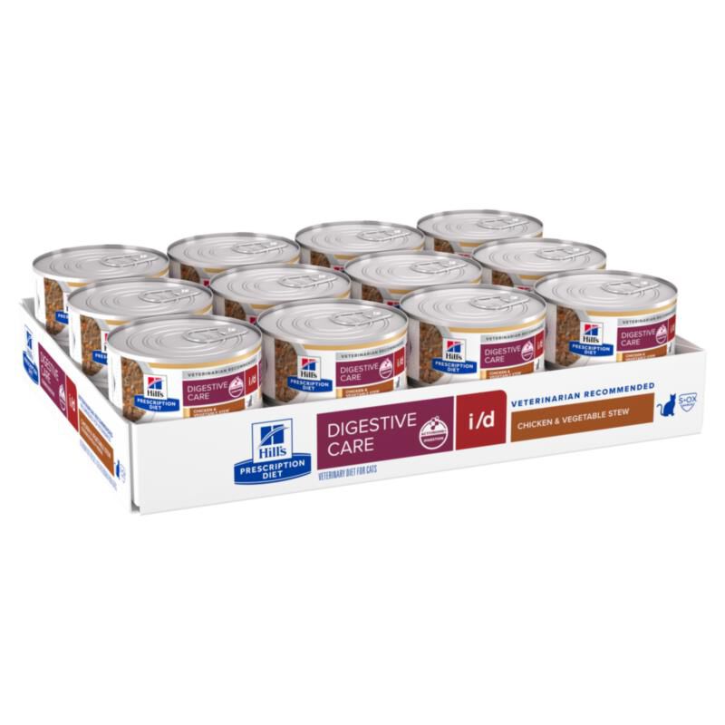 Hill's Prescription Diet i/d Digestive Care Chicken & Vegetable Stew Wet Cat Food, 24 x 2.9 oz cans