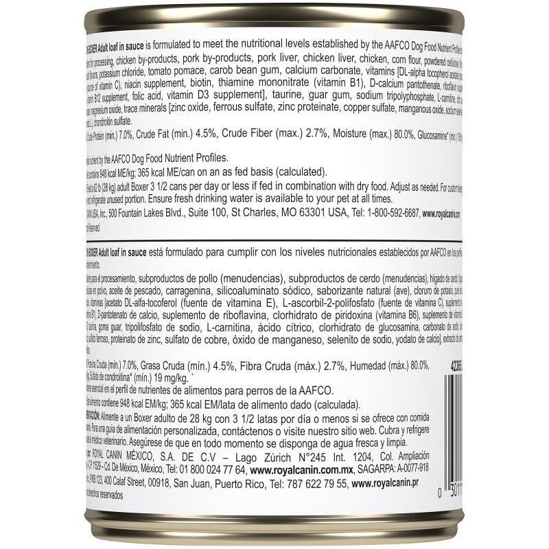Royal Canin Breed Health Nutrition Boxer Adult Loaf in Sauce Canned Dog Food, 12 x 13.5 oz cans