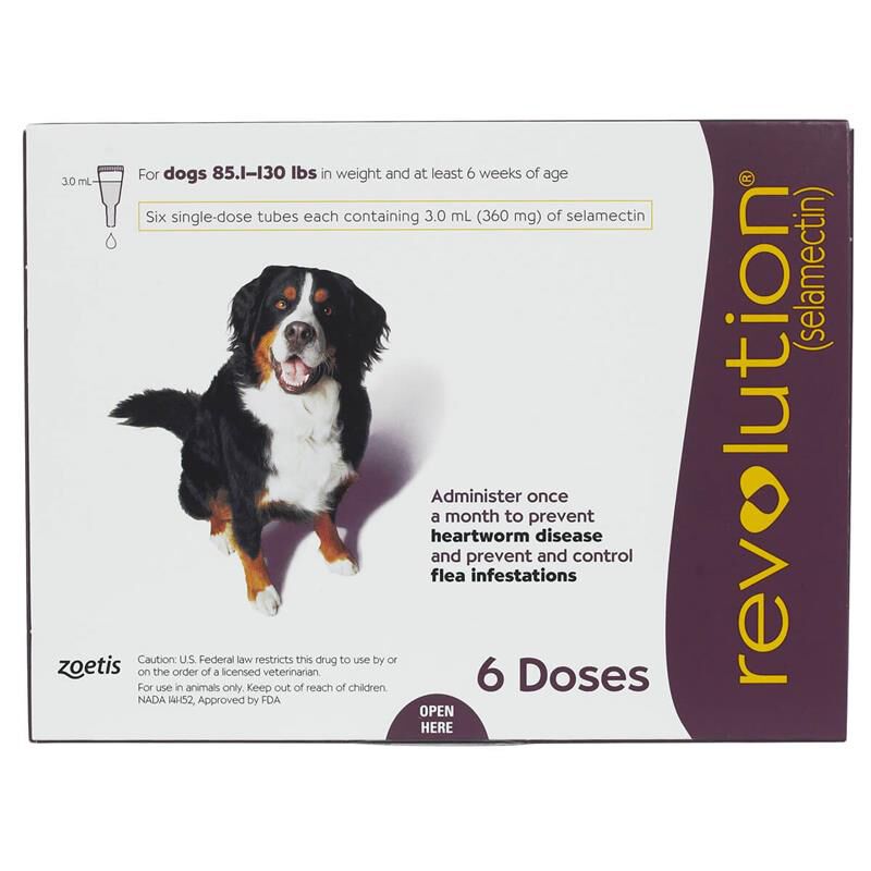 Revolution Topical for Dogs 85.1-130 Plum, 6 Month Supply